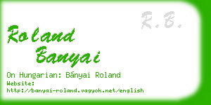 roland banyai business card
